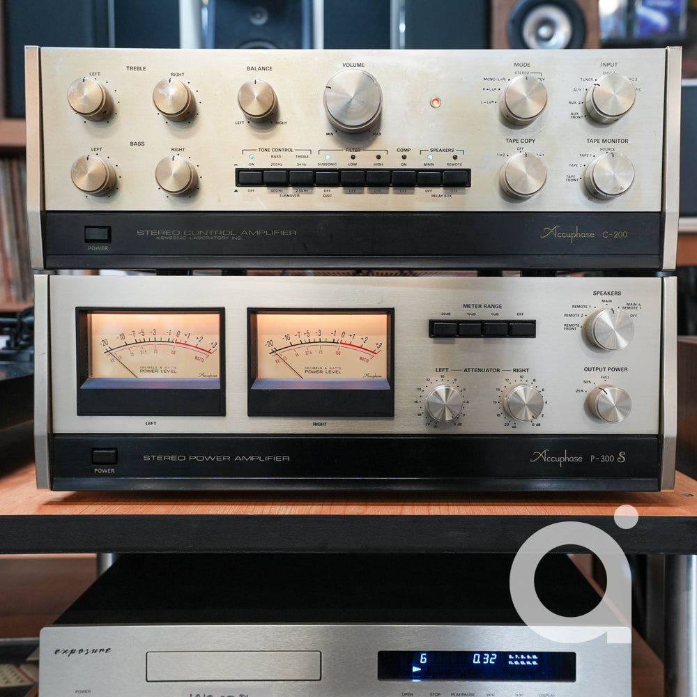 Accuphase c-200S Stereo Control Center + P-300S Stereo Power Amplifier (UPGRADED) 5-way Binding post + IEC Plug
